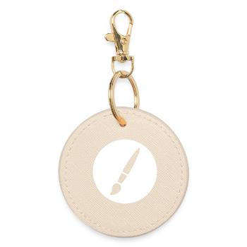 Brush, Painting, Art Symbol - Round Keyring - oyster - Front