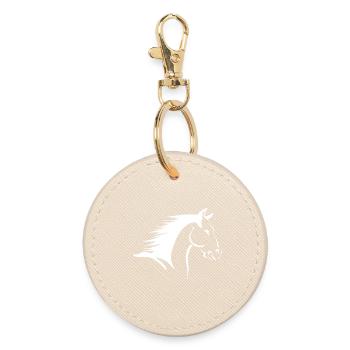 Silhouette de tête de cheval en contraste - Porte-clés rond - huître - Devant