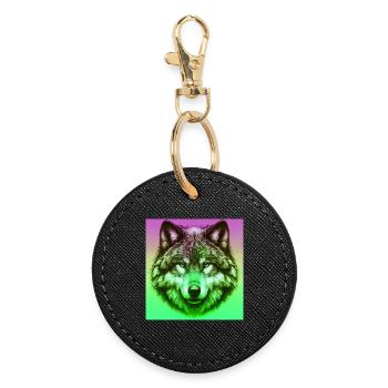 Wolf - Round Keyring - black - Front
