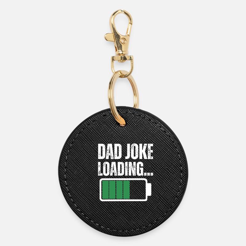 DAD JOKE - Round Keyring - black