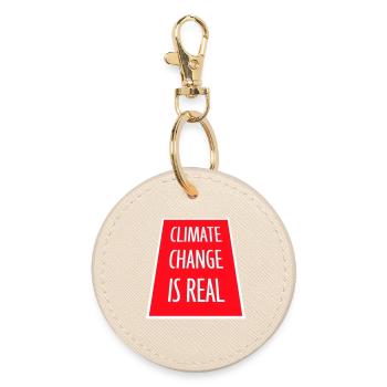 Climate Change Is Real Klimawandel Wissenschaft - Runder Schlüsselanhänger - Auster - Vorne