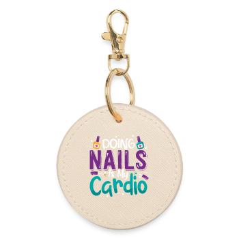 Nageldesigner Nageldesignerin Kosmetik Nagelstudio - Runder Schlüsselanhänger - Auster - Vorne