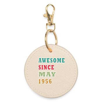 Birthday present May 1956 - Round Keyring - oyster - Front