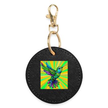 colibri - Porte-clés rond - noir - Devant