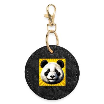 panda - Porte-clés rond - noir - Devant