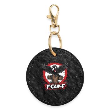 F-CAW-F CORBEAU SUR TRONC D’ARBRE - Porte-clés rond - noir - Devant