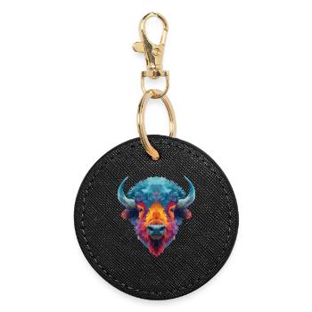 Bison - Round Keyring - black - Front