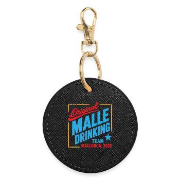 Malle 2026 Drinking Team Mallorca 2026 - Runder Schlüsselanhänger - Schwarz - Vorne