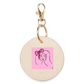 Mädchen Pink - Runder Schlüsselanhänger - Auster - Vorne