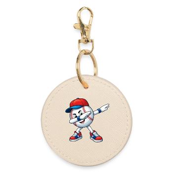 Dabbing Baseball - Round Keyring - oyster - Front