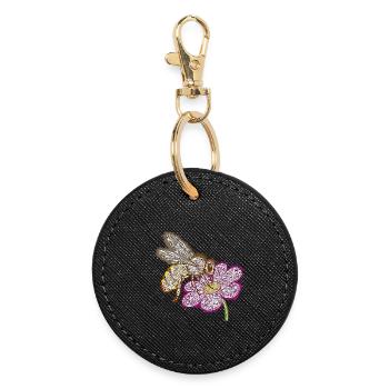 Zentangle Bee - Round Keyring - black - Front