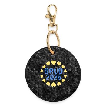 Mariée suédoise - Mariée 2026 - Porte-clés rond - noir - Devant