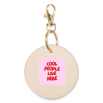 Minimalist COOL PEOPLE LIVE HERE Graphic Tee Desgn - Porte-clés rond - huître - Devant
