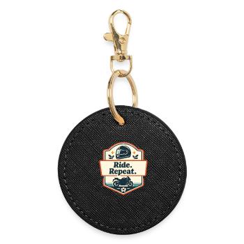 Ride. Repeat. Motorcycle Statement - Round Keyring - black - Front