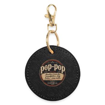 Pop-Pop-Definition – Cooler und legendärer Opa - Runder Schlüsselanhänger - Schwarz - Vorne