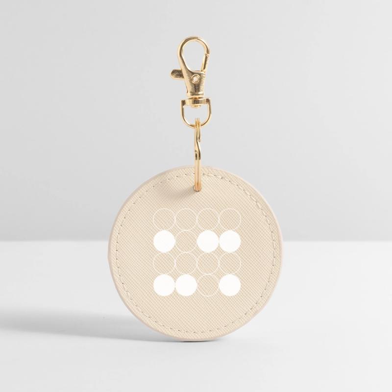 Circle Grid pattern Round Keyring