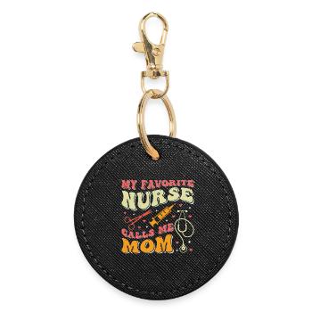 Ma femme malade préférée m’appelle maman - Porte-clés rond - noir - Devant