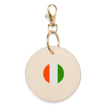 Round Irish flag - Round Keyring - oyster - Front