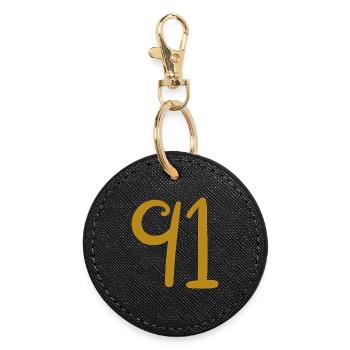 91 - Round Keyring - black - Front