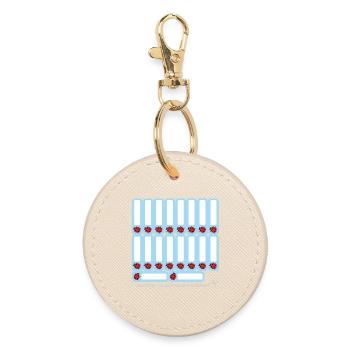 DIY Schulaufkleber Marienkäfer - 18 er Set - blau - Runder Schlüsselanhänger - Auster - Vorne
