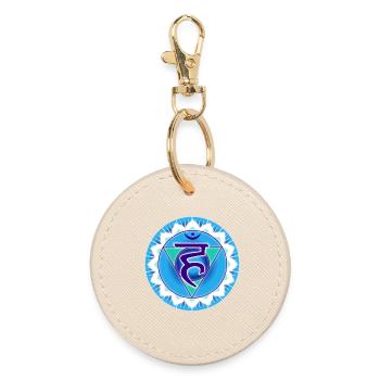 Throat Chakra Vishuddha - Round Keyring - oyster - Front
