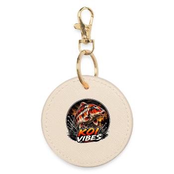 Koi Vibes Sunset Carp Design - Round Keyring - oyster - Front