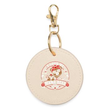 I Love My Mama Bear Style Biker Vintage - Porte-clés rond - huître - Devant