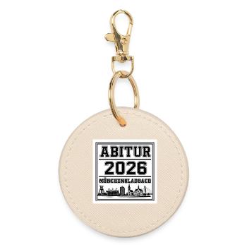 Abitur-2026-Moechengladbach - Runder Schlüsselanhänger - Auster - Vorne