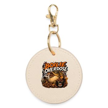 Boilie Overdose Funny Carp Fishing Design - Round Keyring - oyster - Front