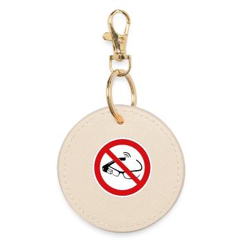 Smart glasses prohibited - Round Keyring - oyster - Front