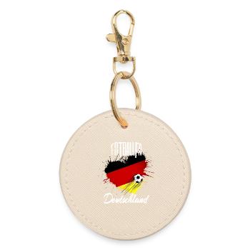 Fussball Fan Deutschland - Runder Schlüsselanhänger - Auster - Vorne