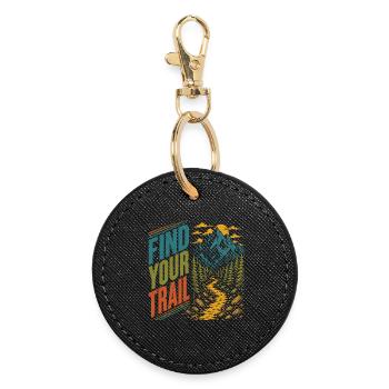Mountains - Find Your Trail - Round Keyring - black - Front