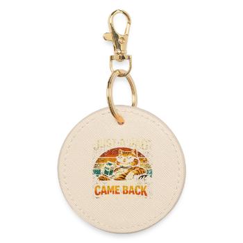 Daddy Cat Milk Humor | Father's Day gift Drôl - Round Keyring - oyster - Front