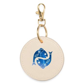 Fische und das Universum - Runder Schlüsselanhänger - Auster - Vorne