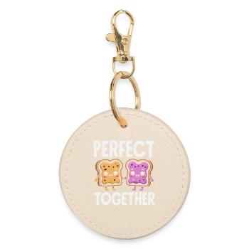 Peanut Butter & Jam Partner Look Design - Round Keyring - oyster - Front