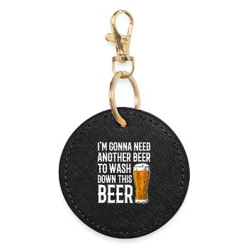 Chemise de bière drôle - Porte-clés rond - noir - Devant