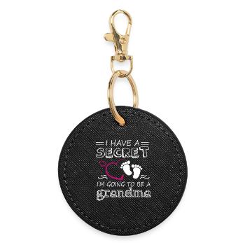 I'm Going To Be A Grandma T Shirt - Round Keyring - black - Front