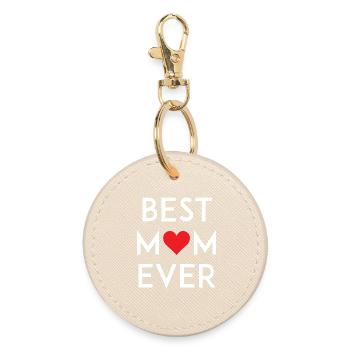 Best Mom Ever - Runder Schlüsselanhänger - Auster - Vorne