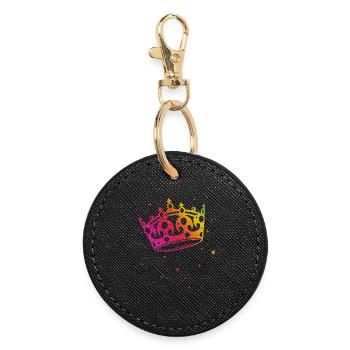 Couronne Glitter Rainbow Love CSD LGBT - Porte-clés rond - noir - Devant