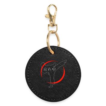 Sports de karaté - Porte-clés rond - noir - Devant