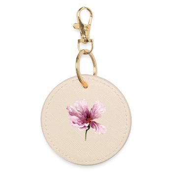 blume - Runder Schlüsselanhänger - Auster - Vorne