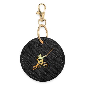 Figurine d’encre d’épéiste - Porte-clés rond - noir - Devant