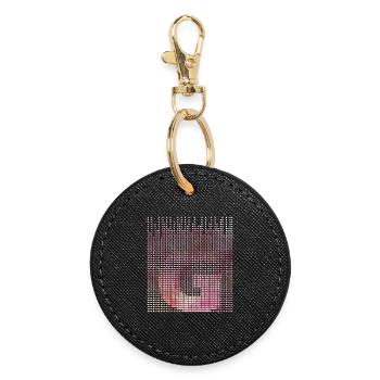 Lettre G, nom, lettre G - Porte-clés rond - noir - Devant