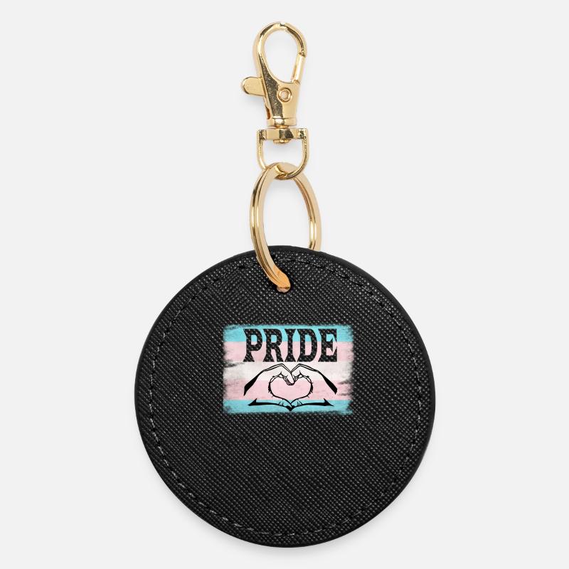 Pride transgenre - Porte-clés rond - noir