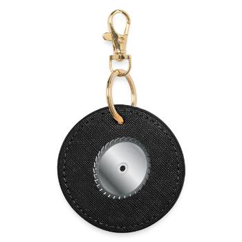 single circular saw blade metal paints - Round Keyring - black - Front
