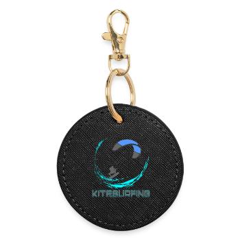 Kitesurfing - Round Keyring - black - Front
