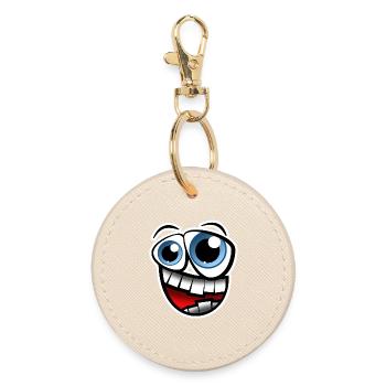 Face Comic - Round Keyring - oyster - Front