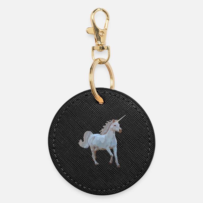 Elron, the unicorn - Round Keyring - black