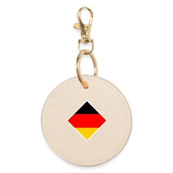 Deutschland Flagge Emblem Fußball Deutschland WM - Runder Schlüsselanhänger - Auster - Vorne