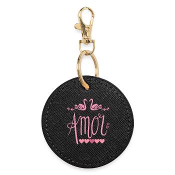 Cupid - Valentines T-Shirt - Round Keyring - black - Front